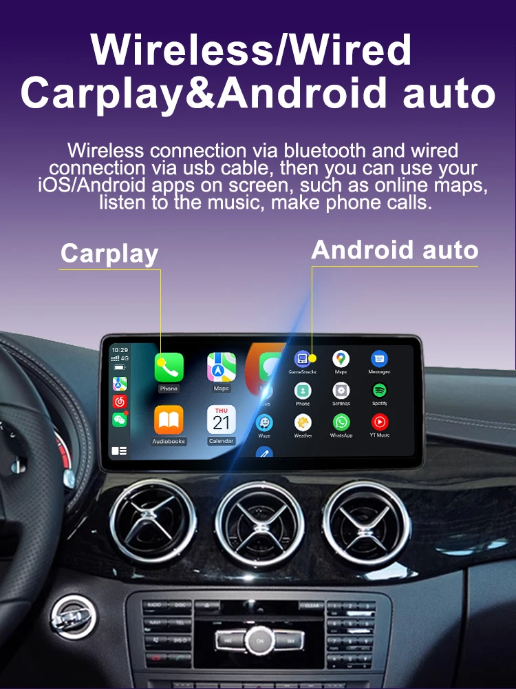 2400*900 Multimedia Display Für Benz EINE W176 W463 C117 W246 2013-2018 NTG4.5 NTG 5,0 Touchscreen drahtlose Carplay Android Auto – Detail 9