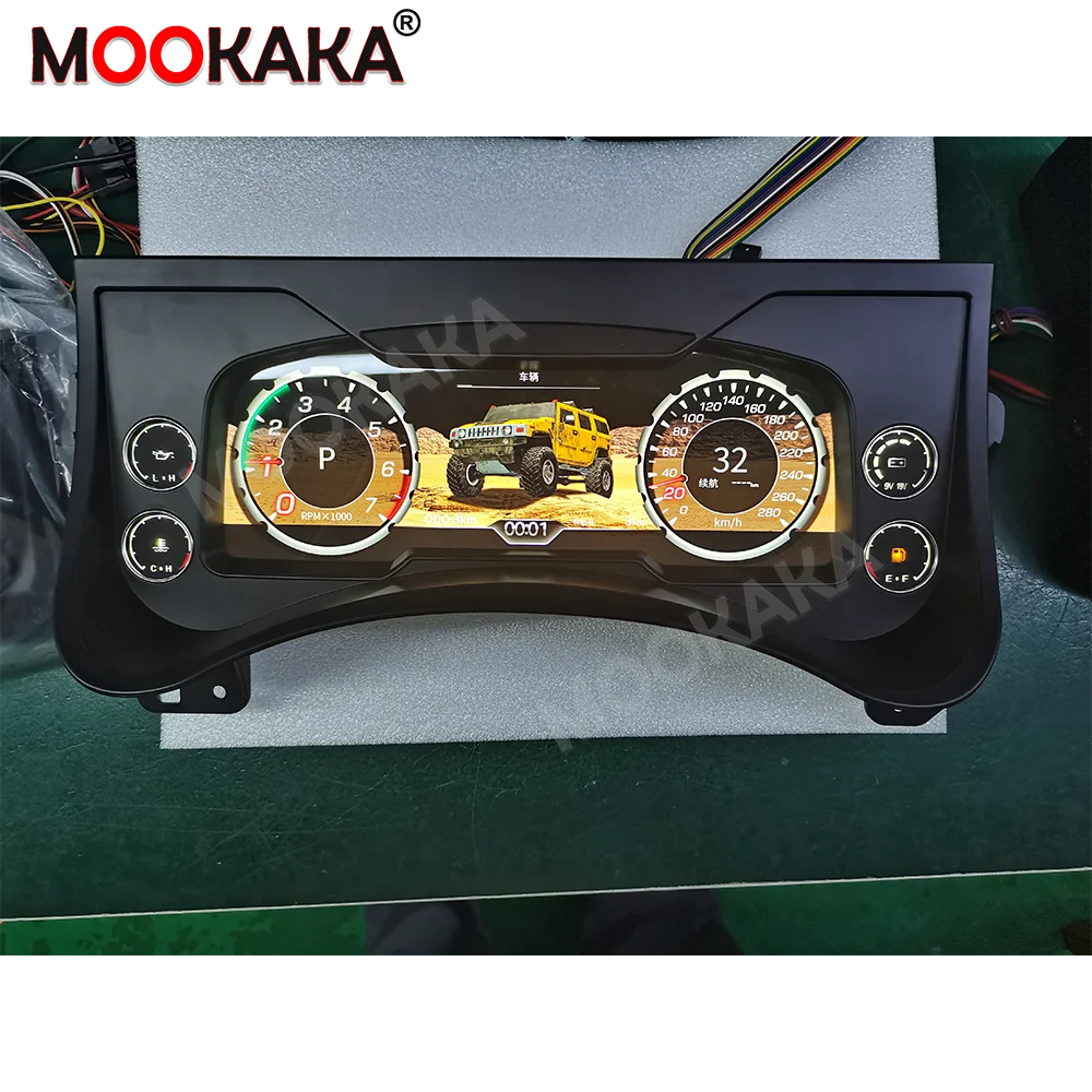 

Автоматический цифровой кластер 2Din для Hummer H2 2003-2009, автомобильный счетчик, экран приборной панели, одометр, спидометр, виртуальный головное устройство для кабины