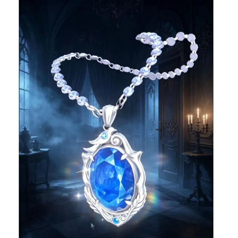 Identity Ⅴperipheral Blue Necklace Women's Cosplay Clothing Accessories Niche Fashionable Personality Collarbone Chain Jewelry