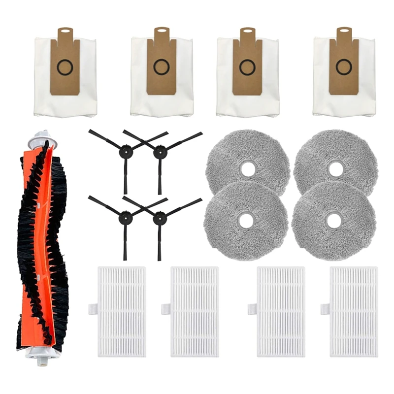 AD-For Blaupunkt Bluebot OMEGA Replacement Parts Accessories Main Side Brush Hepa Filter Mop Cloth Dust Bag