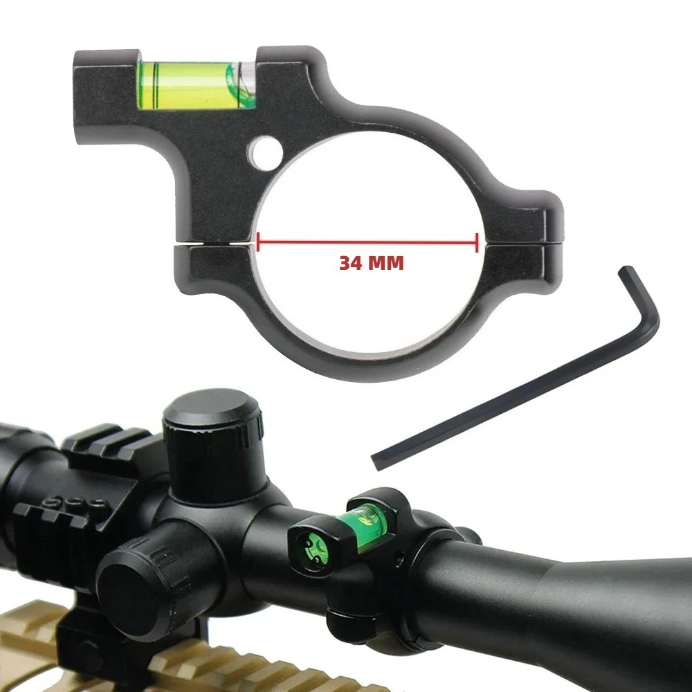 Tactical Sight Mounting 34mm Ring Diameter Bubble Level Scope Mount Ring Hunting Optical Accessories Flashlight Clamps