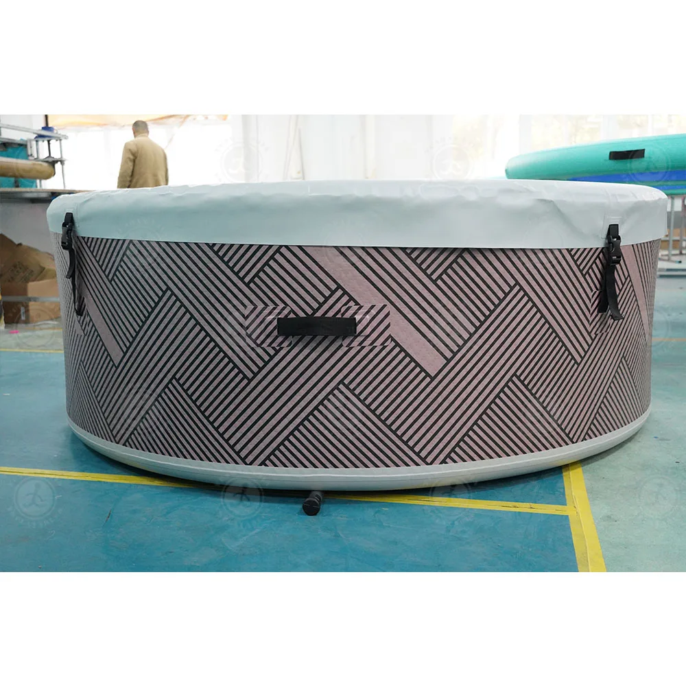 حوض سبا قابل للنفخ بخياطة متينة، حوض استحمام ساخن خارجي، نفاث هواء لـ 3 بالغين لحمام السباحة