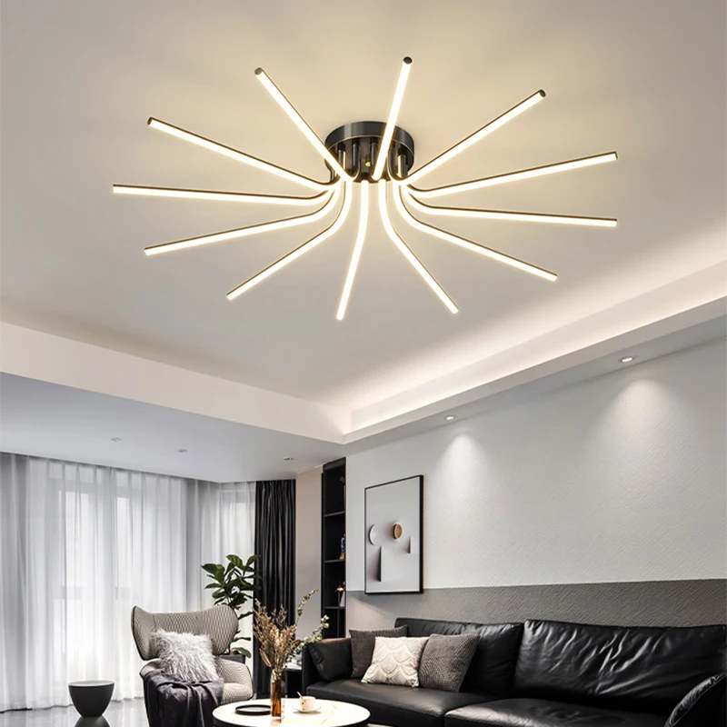 Modern LED Copper Ceiling Lamp Luxury Chandelier For Living Dining Room Stair Hall Duplex Building Home Decor Lighting Fixtures