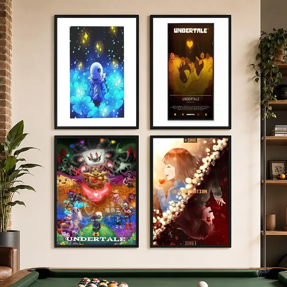 Anime Designs Game Undertale Vintage Poster Waterproof Peel And Stick Frameless HD  Matte PP Bedroom Living Room Wall Decor
