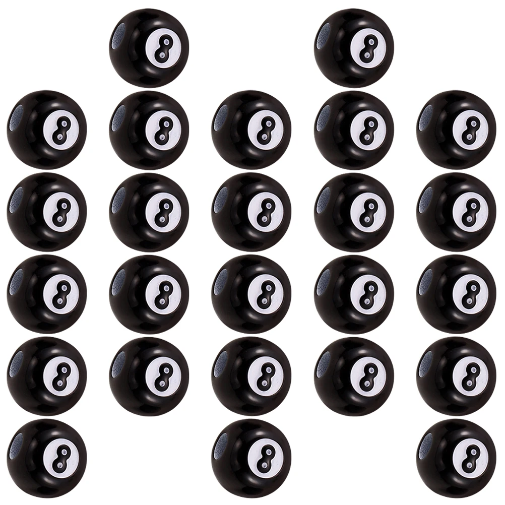 

50pcs Black 8 Ball Acrylic Beads Round Loose Beads For Jewelry Making Crafts Diy Bracelet Necklace Spacer Charms