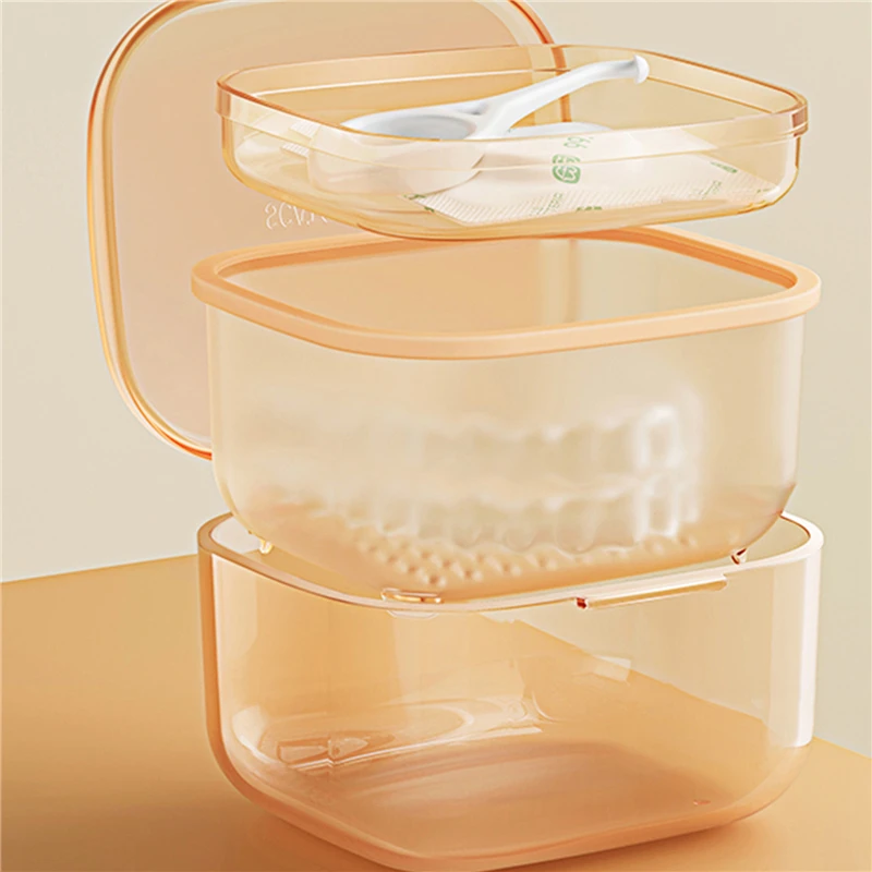 High Quality Orthodontic Retainer Braces Storage Box Soaking Invisible Teeth Denture Cleaning Tooth Storage Portable Belt Case