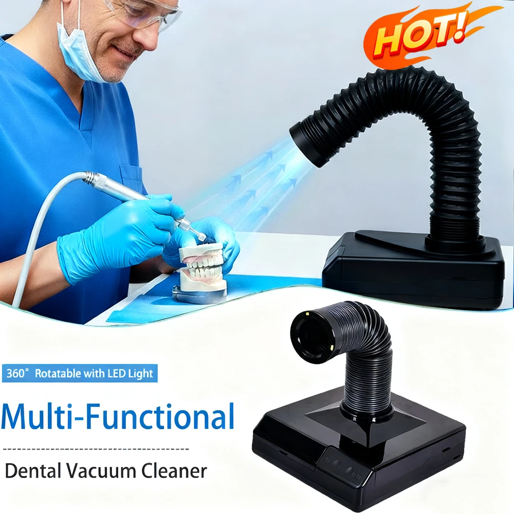 

60W Dental Dust Cleaner Vacuum Cleaner Dentist Lab Equipment Retractable Elbow Design Fan Nail Dust Collector Suction machine