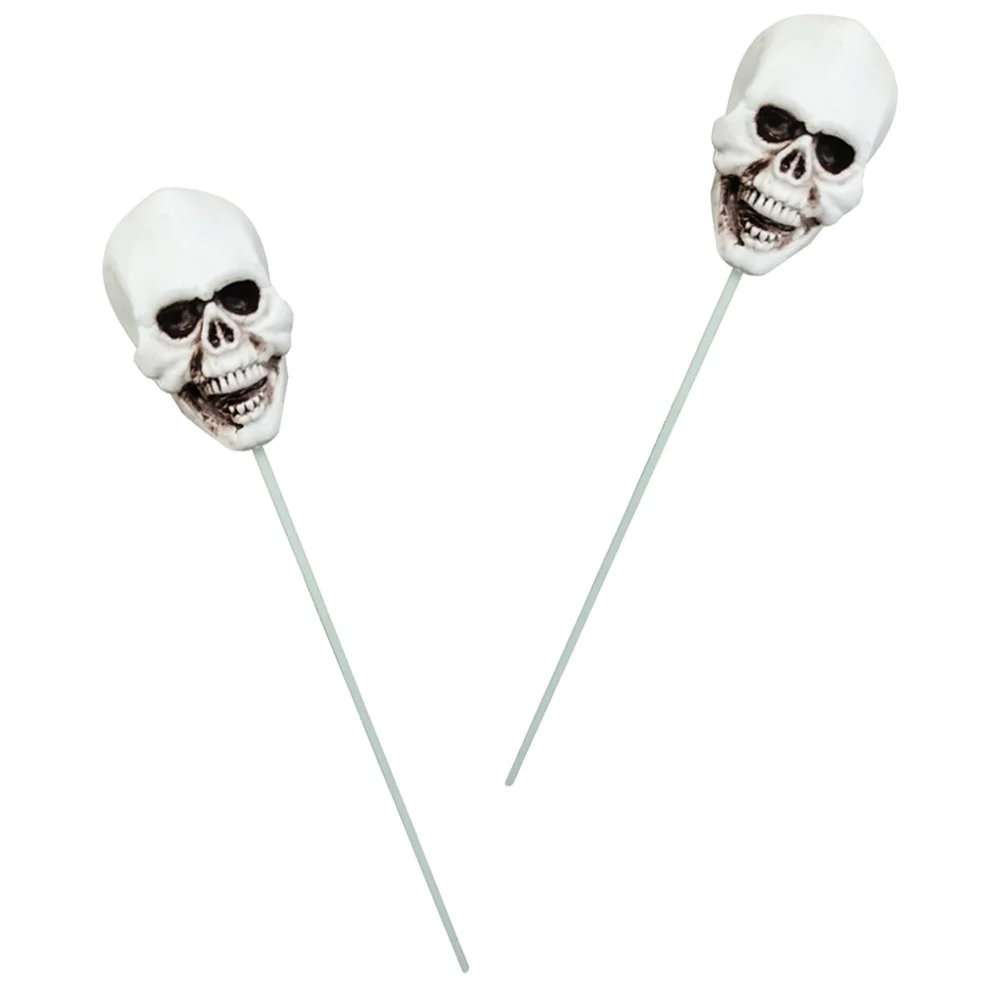 

2 шт., знаки для двора с черепом на Хэллоуин, украшение для сада на открытом воздухе, ПВХ, кол для лужайки, знаки для вечеринки на Хэллоуин, украшение для вечеринки