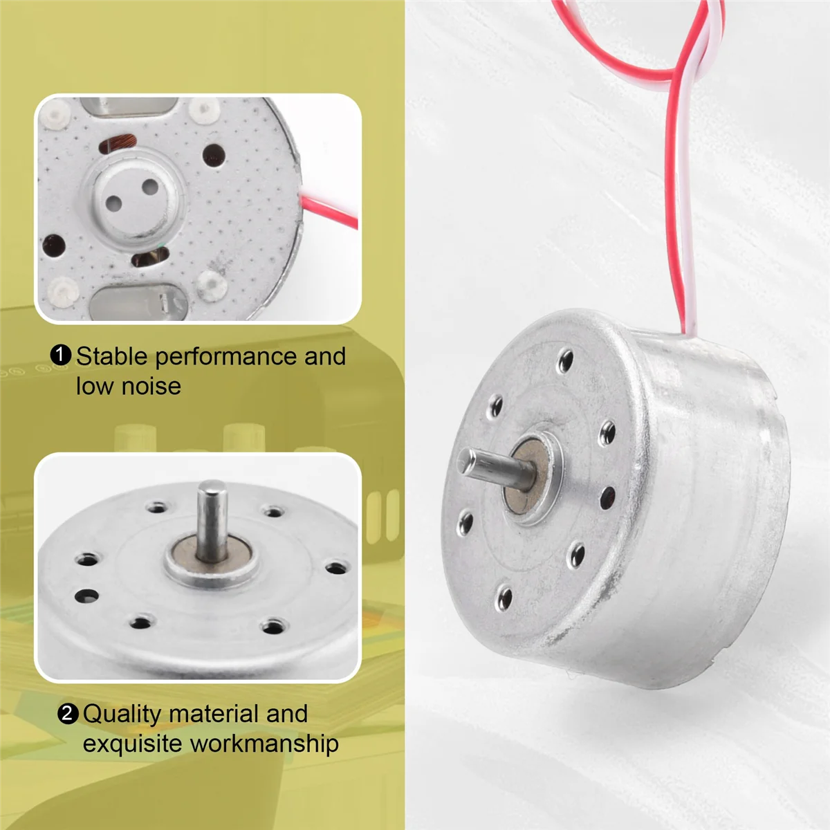 Mini motor elétrico DC, cilindro de alto torque, 1700-7300RPM, 1.5-6.5V