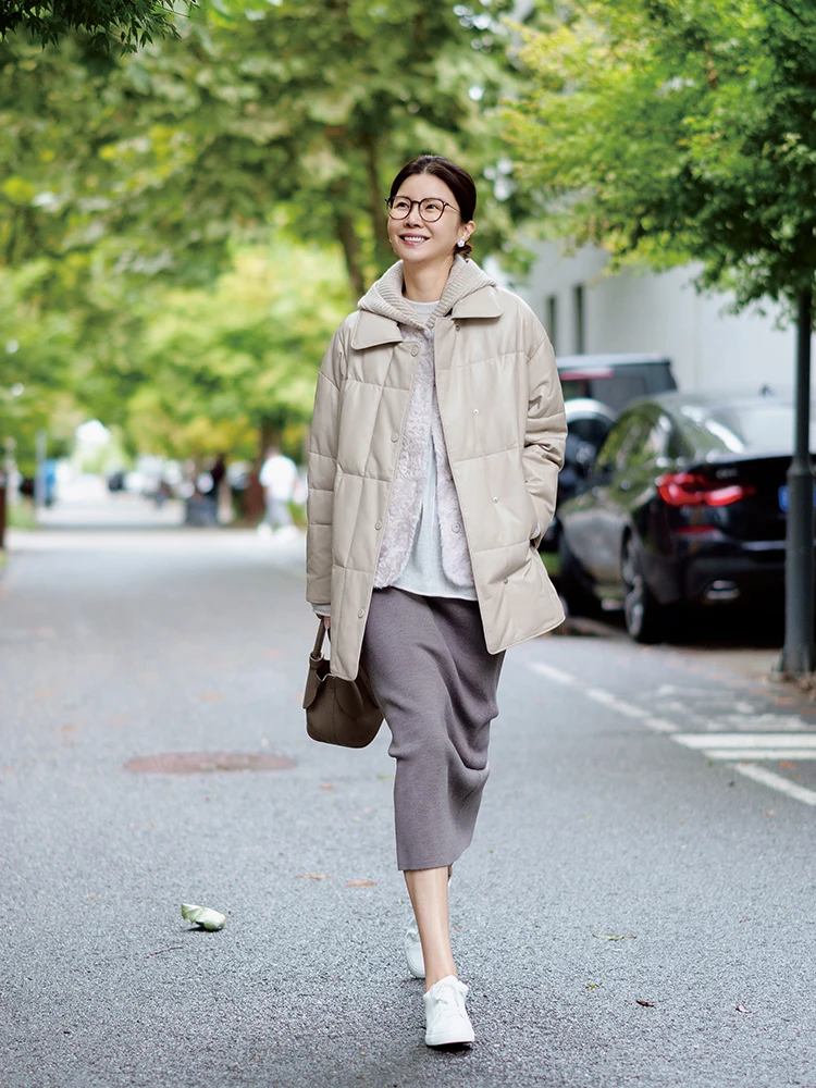 

Vi 'Soft Power' Нежная вязаная юбка из 100% шерсти Сури-Лан, приятная для кожи, дышащая, повседневная, прямого кроя, фасон «труба»