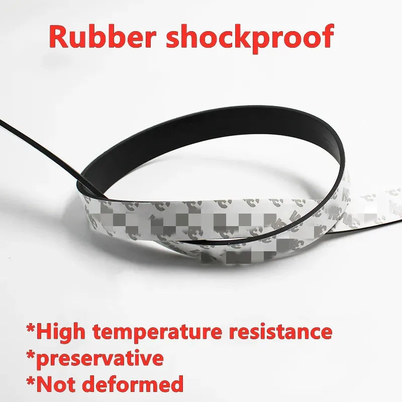 1PCS Black Silicone Rubber Strip Self Adhesive Seal Gasket Anti-skid Shock Absorption Sealing Strip Length 50cm Thicknes 1/2/3mm