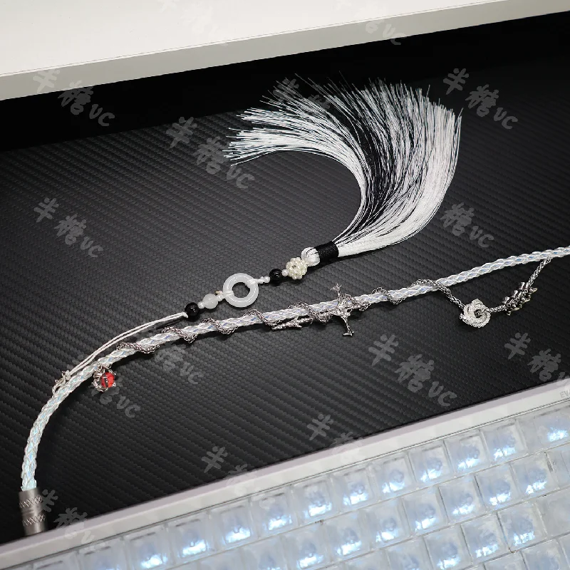 Chinese Style Keel 8k Magnetic Shaft Keyboard Cable Single Crystal Copper Aviator Cable Luminous Wire Compatible With Ev63 Mik