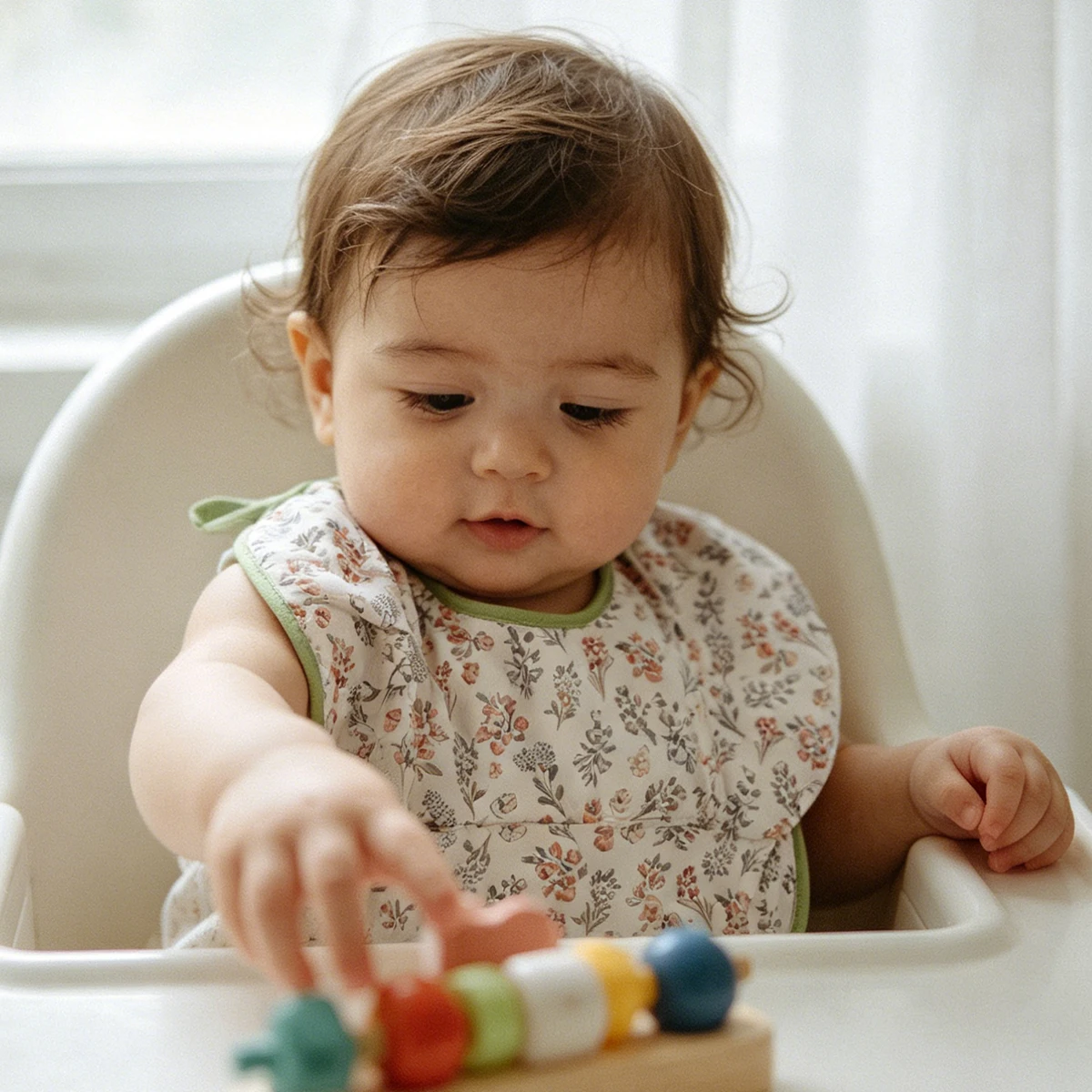 HappyFlute Baby Flying Sleeve Bib - Elastic Cuffs large Pockets Waterproof and Easy to Clean - Cherry Baby