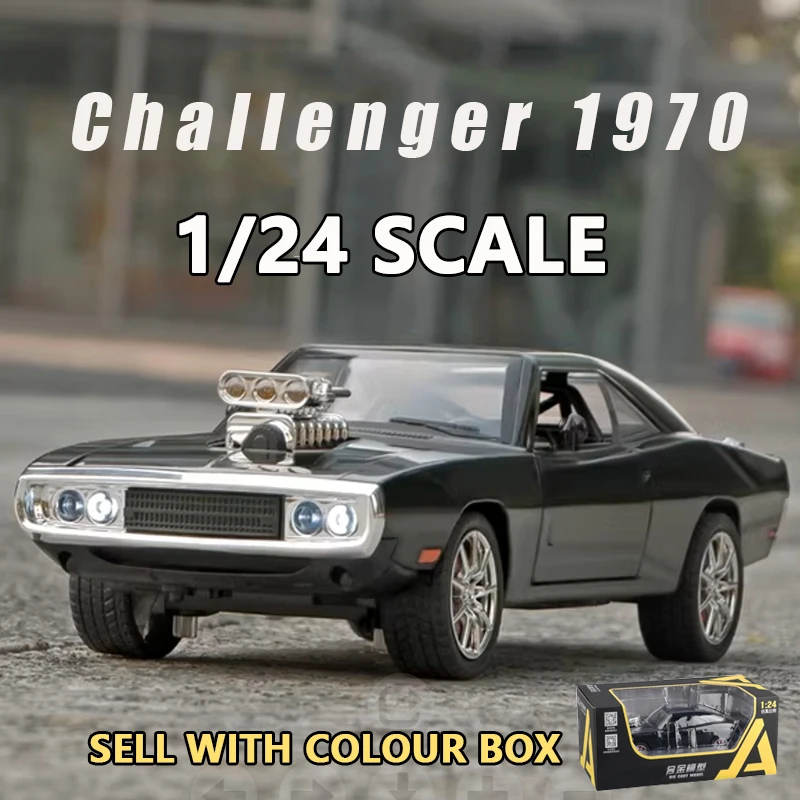 1:24 CHALLENGER 1970 HELLCAT GTR R34 SKYLINE Alloy Simulation Fast Car Model Diecasts Toy Vehicles Furious Cars Decoration Toys