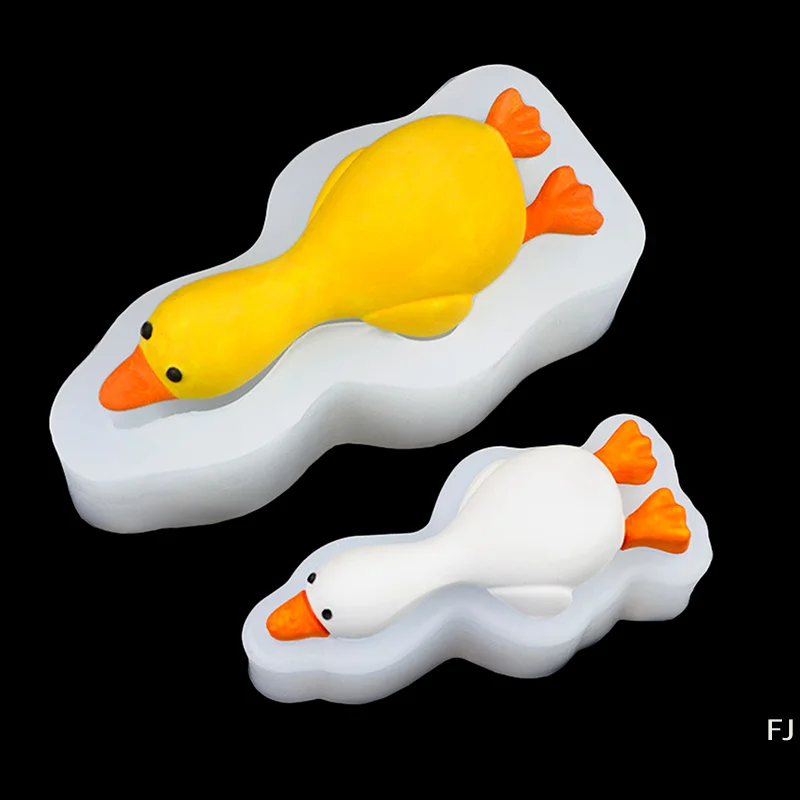[YU] 3D mignon canard forme Silicone moule bricolage bougie parfumée plâtre savon polymère argile résine moule à la main cuisson chocolat gâteau moule