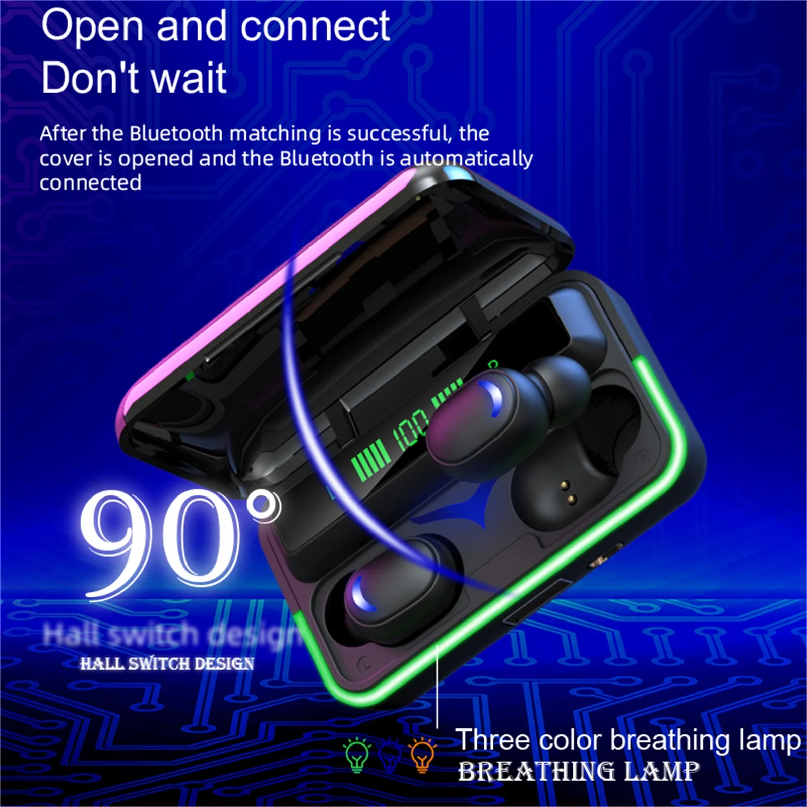 E10 TWSes Wireless Earbuds Bluetoothes 5.1 Headphones Stereo Sound Earphones Wireless Charging Case & Power Display Waterproof