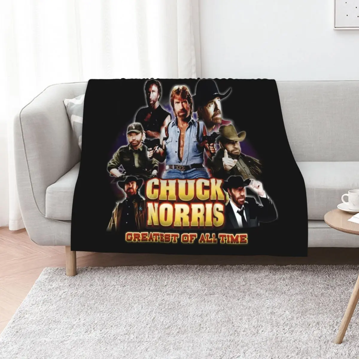 Chuck Norris GOAT Throw Blanket halloween For Sofa Thin Furry for babies Softest Custom Blankets