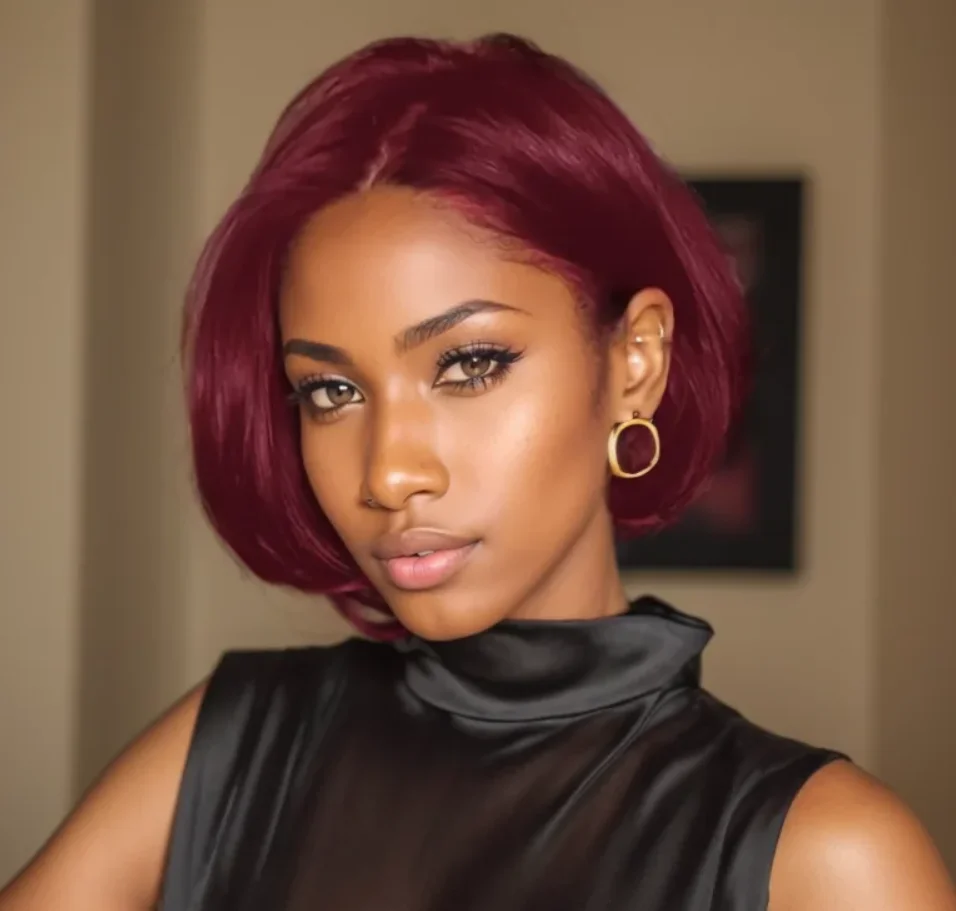 

remy wig 150% density pixie cut short straight human hair wig for women 8inch black/99j/1b99j color machine made human hair wigs