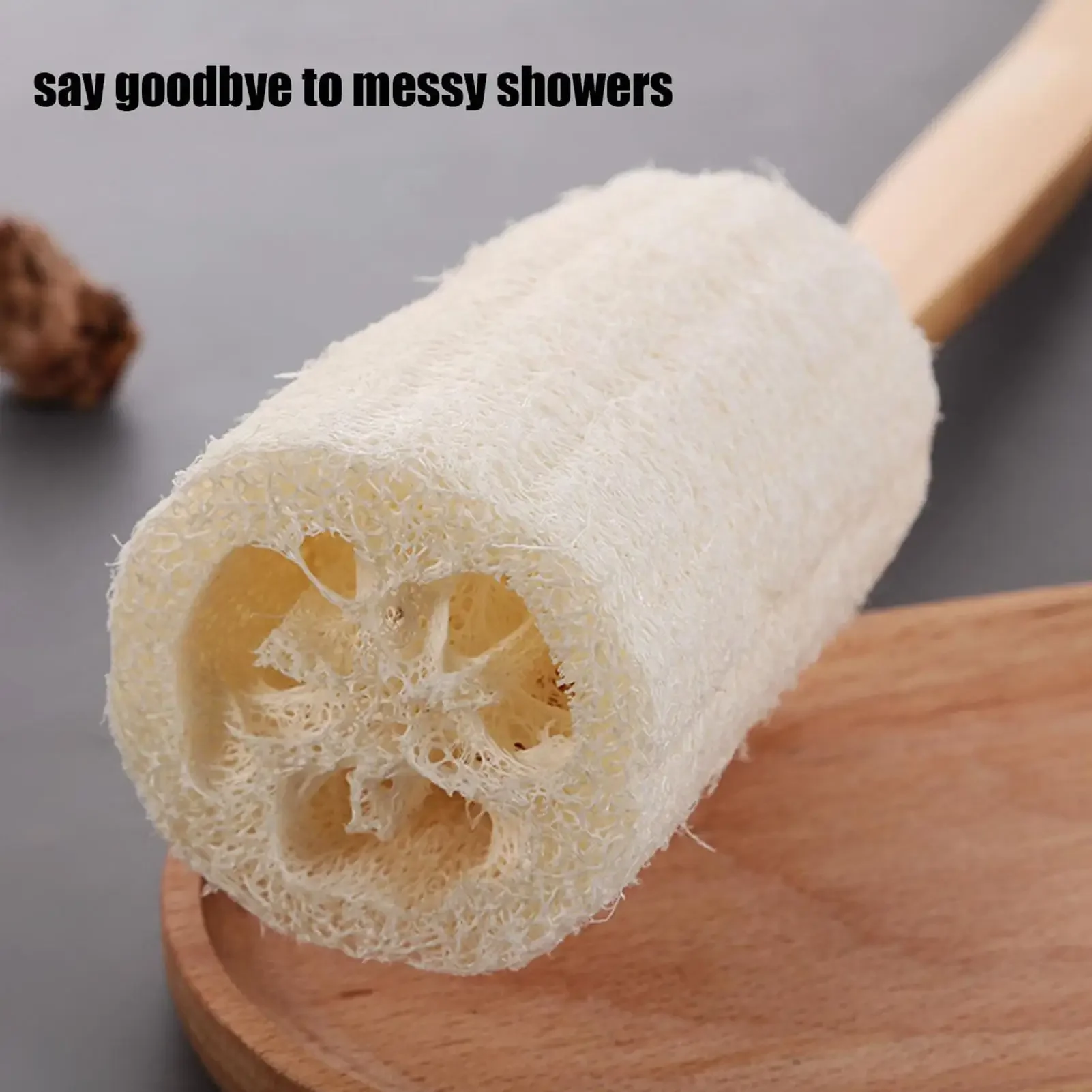 1PC Exfoliating Loofah Bath Brush Loofah Sponge Body Scrubber With Long Wooden Handle Back Brush Skin Care Body Clean Brush