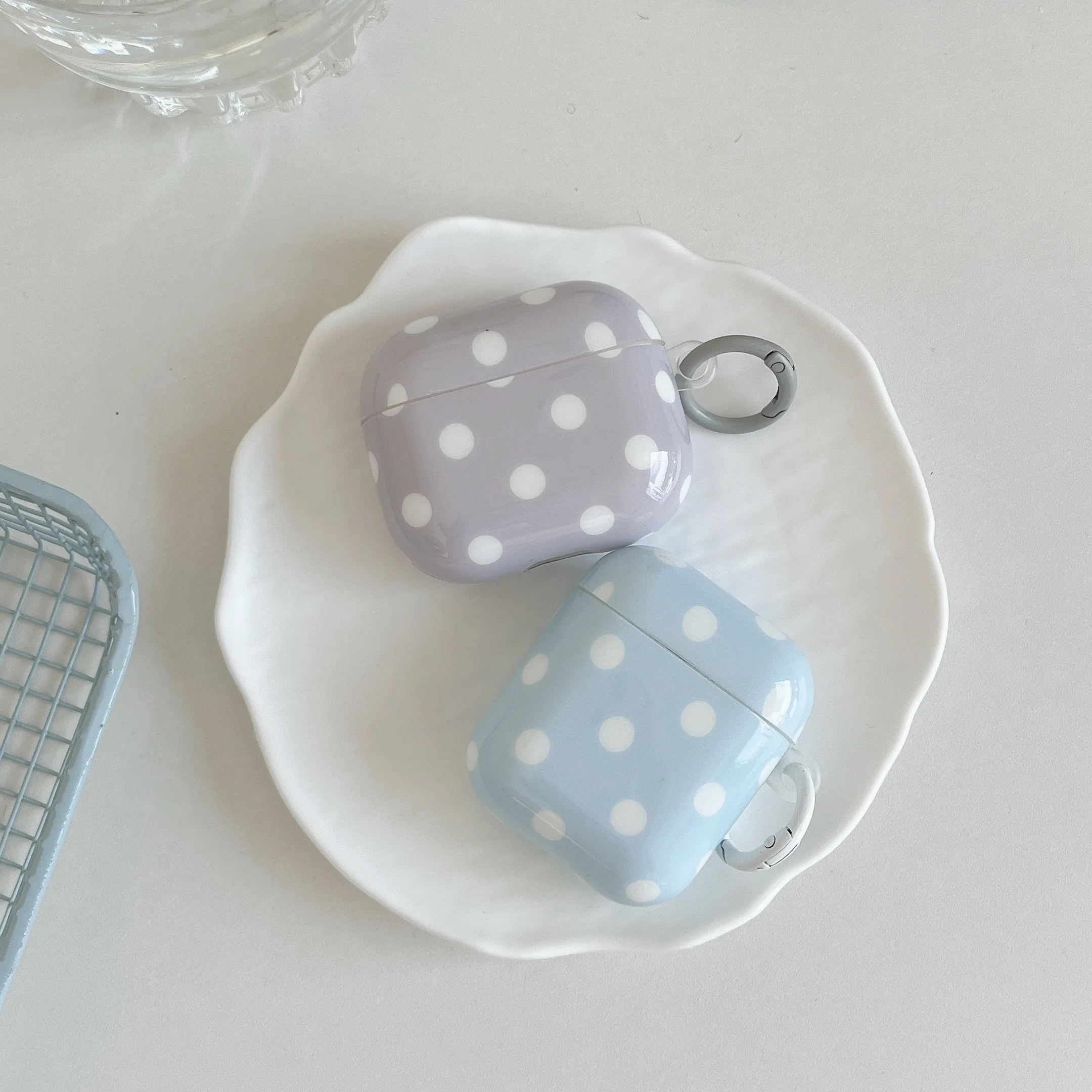 Light-Color White Polka Dots Wave Point Blue Purple Glossy Protective Earphone Cover Case For AirPods 5 Pro3 Pro2 1 2 3 4 Pro - view 6