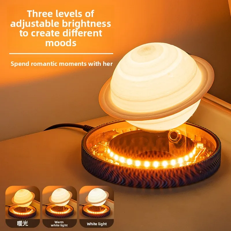 3D Levitating Saturn Lamp Floating Planet Lamp Magnetic Levitation Desk Light with Luminous Base Unique Home Decor For Office Gi