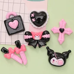 10 Pcs New Mini Kawaii Cartoon Animal Bow Knot, Peach Heart Resin Scrapbook Diy Jewelry Gift Hairpin Accessories A27