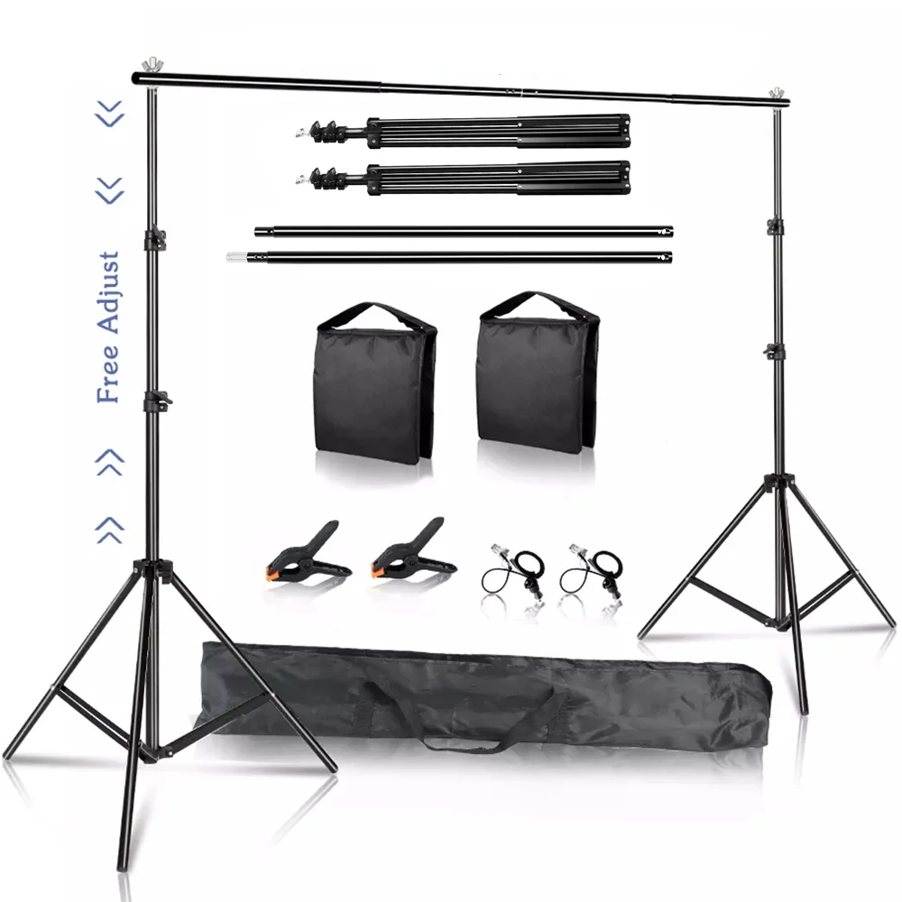 2X2M 2X3M 2.6X3M Background Support System Kit Adjust Height Backdrops Stand for Photography Photo Studio Wedding Party Frame