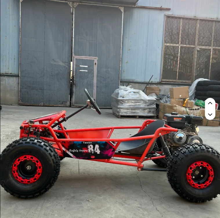 

Steering Wheel 212cc 4-Stroke Gas-Powered 10-Inch Tires Off-Road Go-Kart For Adults And Children 60km/H Long-Range Mountain Kart