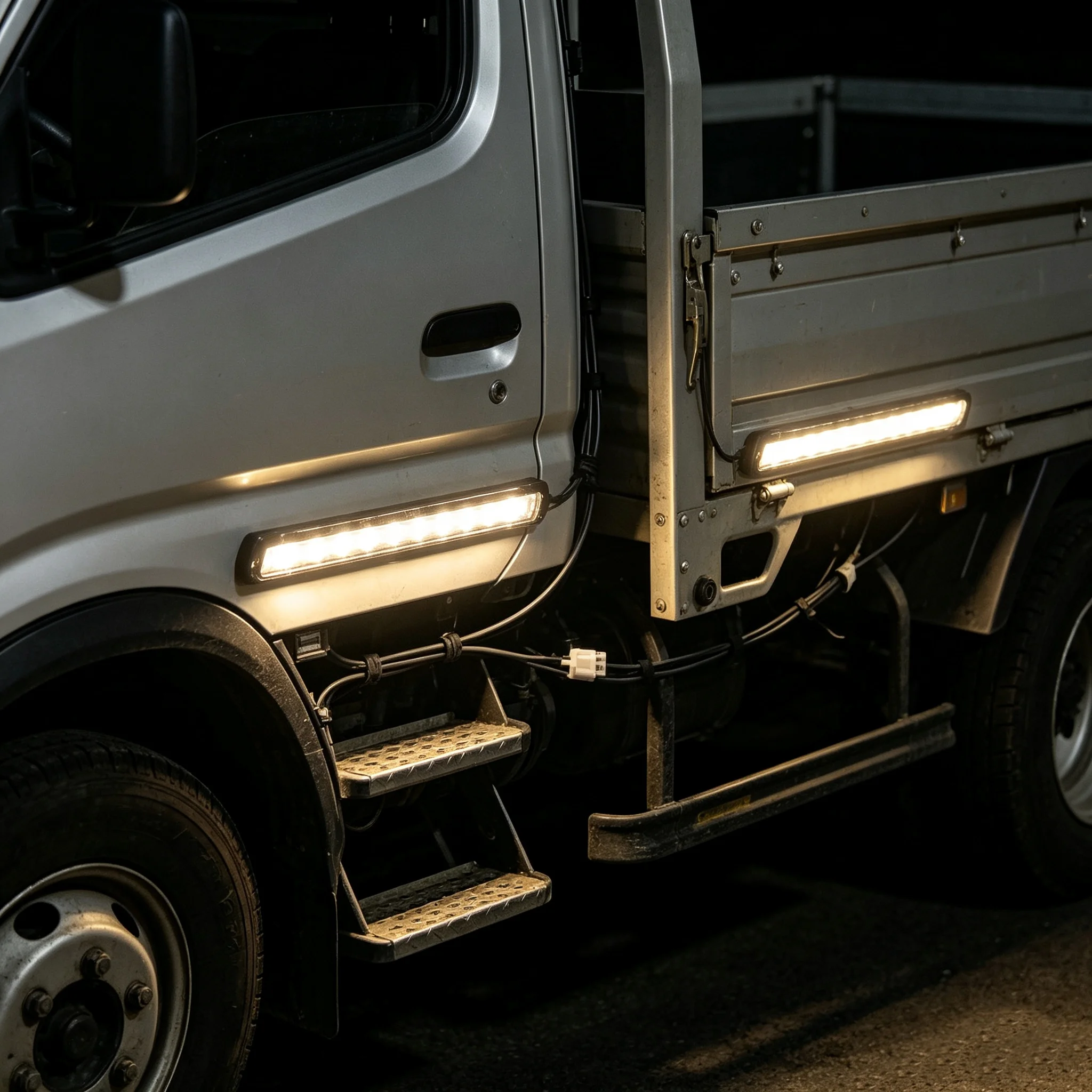 RC 1/14 LED Upgrade Side Skirt Light Board for Tamiya Hydraulic Excavator Loader Dump Truck for VOLVO Trailer Tipper DIY Parts