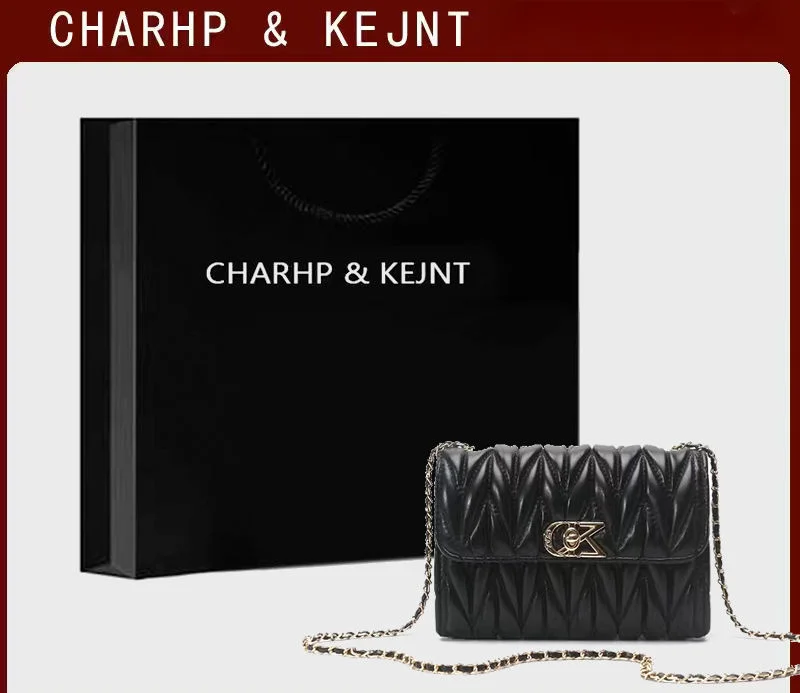 CHARHP&KEJNT borsa a tracolla singola versatile con tracolla piccola quadrata a catena da donna premium plissettata_voghion.com