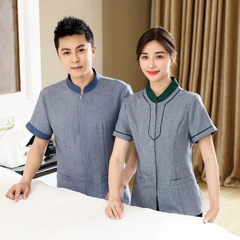 Cleaning Service Uniform Short-Sleeved Summer Clothes Female Hotel Guest Room Cleaner Work Clothes Short-Sleeved Summer Clothes