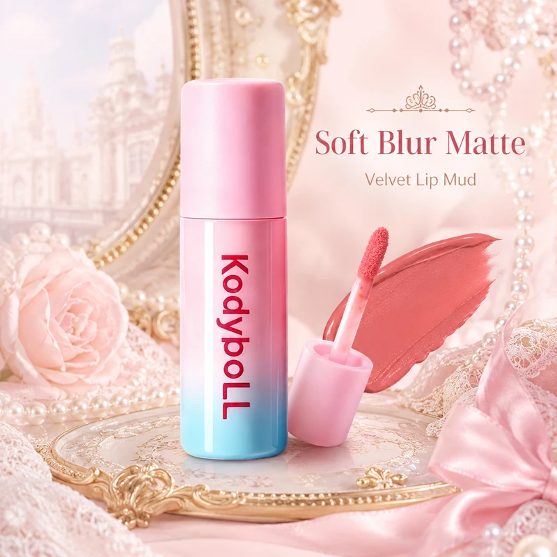 6 Colors Velvet Matte Lip Tint Soft Blur Lip Mud Long Lasting Waterproof Non-Stick Cup Lightweight Korean Lip Mousse Makeup Gift
