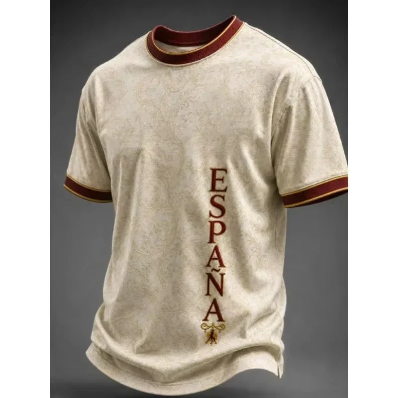 Spain Baroque Damask Soccer T-shirt Oversized Family Matching Mesh Tee Breathable Soft Polyester Vintage Street Fan Merch