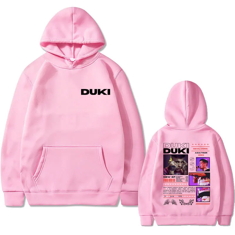 Rapper Duki Double Sided Print Hoodie Unsiex Fahsion Oversized Sweatshirt Men Women Hip Hop Rock Hoodies Male Vintage Streetwear