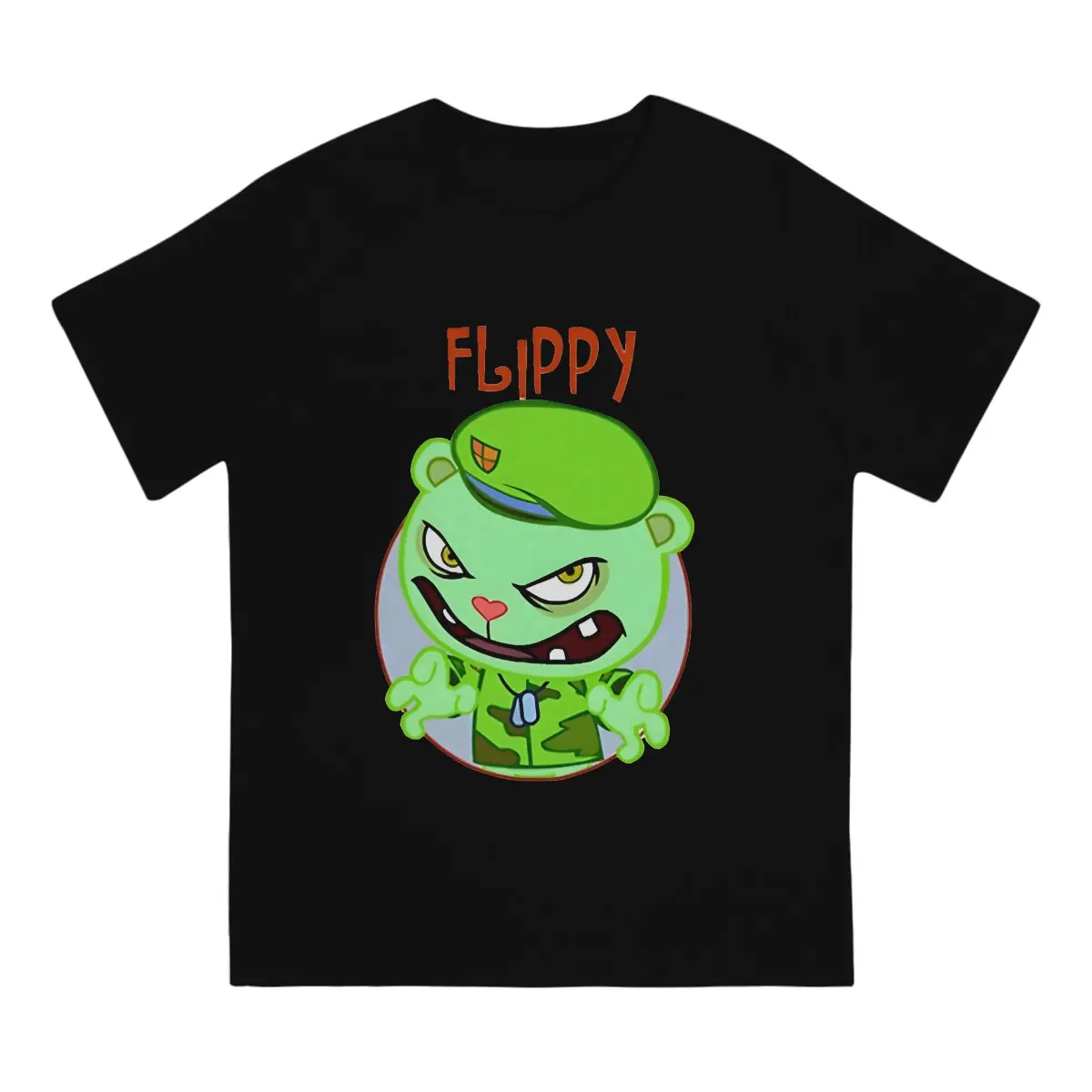 Flippy Man\'s TShirt Happy Tree Friends O Neck Short Sleeve 100% Cotton T Shirt Humor Top Quality Gift Idea