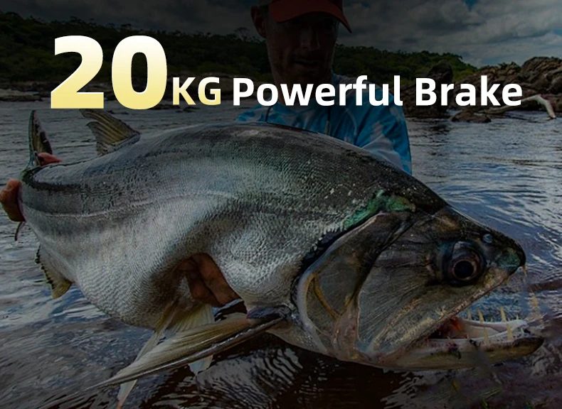 LEYDUN MEGALO Baitcasting-Rolle, komplett aus Metall, 20 kg maximale Bremskraft, 7+1 Kugellager, Übersetzungsverhältnis 6,6:1, salzwasserbeständige Angelrolle zum Baitcasting. – Detail 2