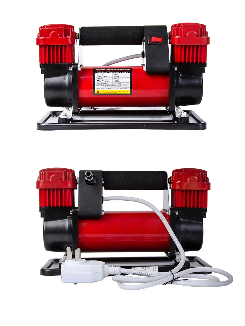 Household 220v12v dual-purpose inflatable pump double cylinder high power alternating current portable pump car tires plus