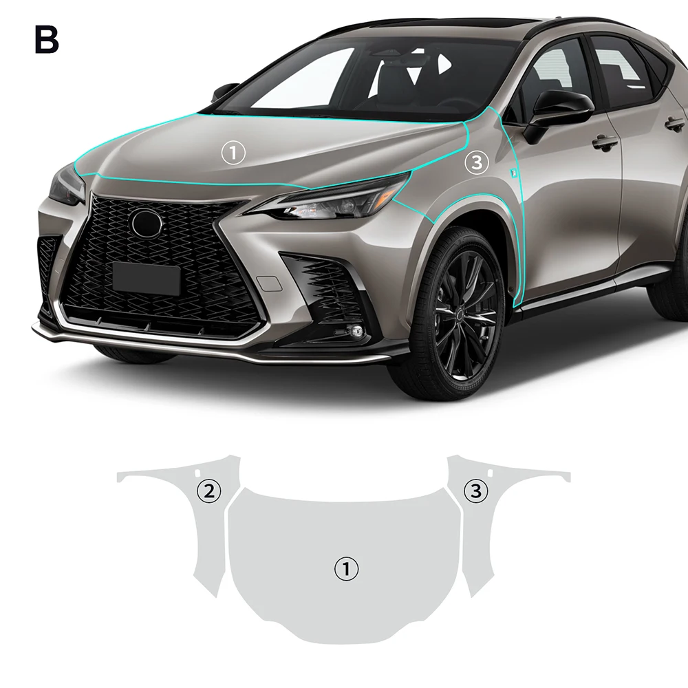 

For LEXUS NX 250 350 350H 450H 2022-2024 TPU Pre-cut PPF Scratch-resistant Front Bumper Hood Engine Transparent Protective Film