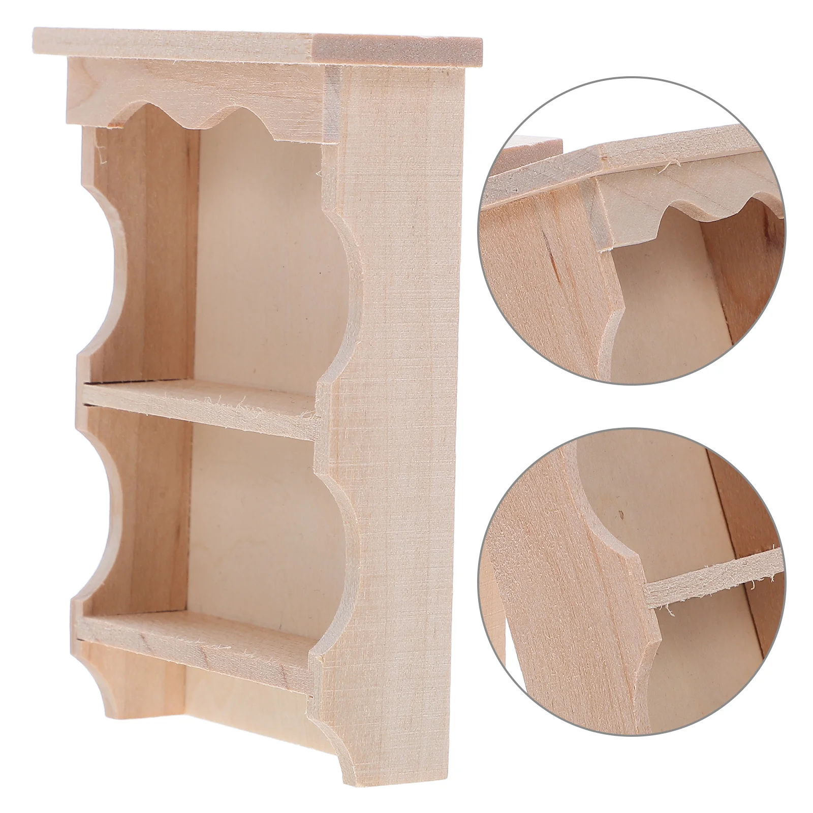 

2Pcs Vintage Wall Cabinet: Handcrafted Miniature Wooden Cabinet for Dollhouse Interior, Functional Rustic Design