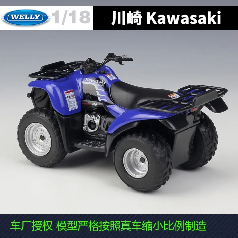 Yeni WELLY 1:18 2002 Kawasaki Prairie 400 motosiklet modelleri plaj motosiklet mavi alaşım oyuncaklar modeli toplamak için süsler hediye Boy