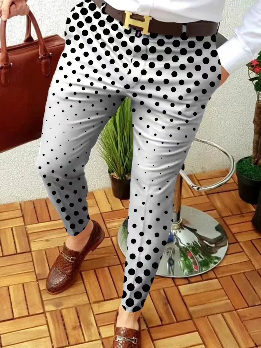 Pantalones informales de negocios para hombre, pantalón de pierna recta con estampado Retro, ropa de calle a la moda, primavera y otoño, novedad de