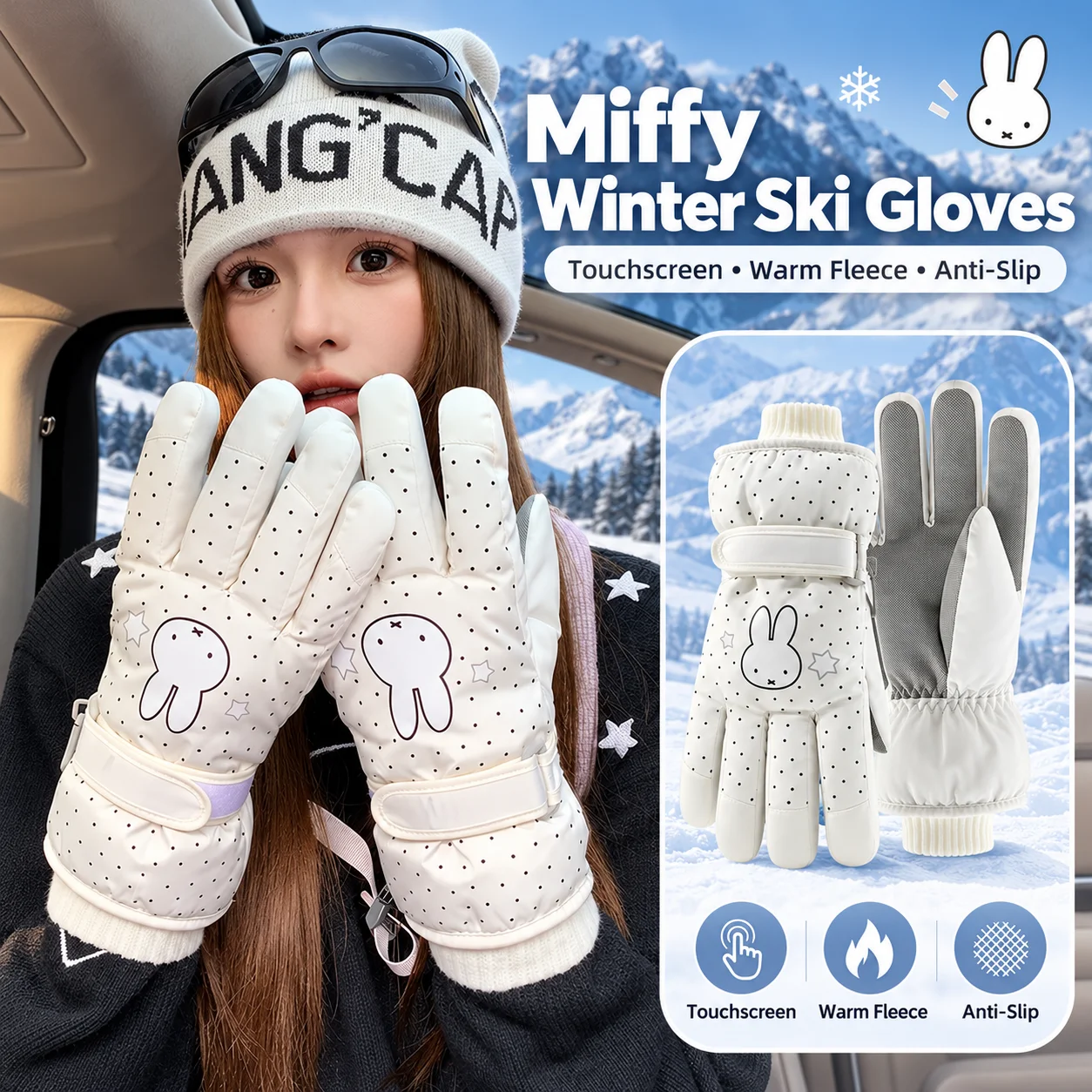Cycling Commute Shoes - Ins New Miffy Women Winter Fleece