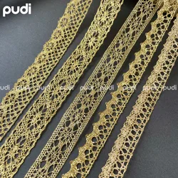 9/15/21mm Wide Gold and Silver Metallic Lace Hollow-Out Lace Trim Craft Doll Handmade Fabric DIY Decoration Clothing Accessory