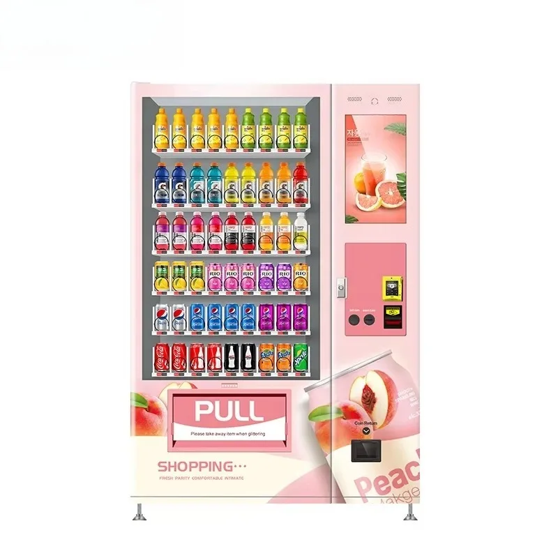 Máquina Expendedora Personalizable de Alimentos y Bebidas Frescas para Gimnasio, 24/7, Bebidas Saludables y Snacks