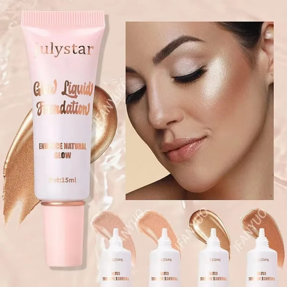 Base nacarada líquida 2025, corrector duradero para iluminar, alta cobertura, resistente al agua, sombra de contorno 3D, resaltador para cara y cuerpo