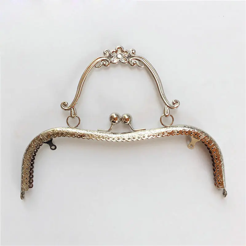 10pcs 20.5cm Metal Purse  Frame Wallet   Hand Closure DIY Handle Vintage Kiss Lock Bronze For Clutch Accessories 10pcs