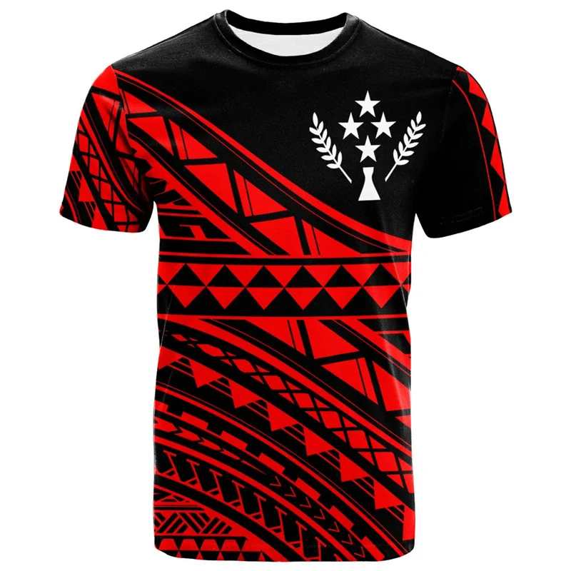 Hawaiian Kosrae 3D Printed T Shirt Men Summer Round Neck Short Sleeves Casual Tops Oversized Tees Streetwear Polynesian T-shirt