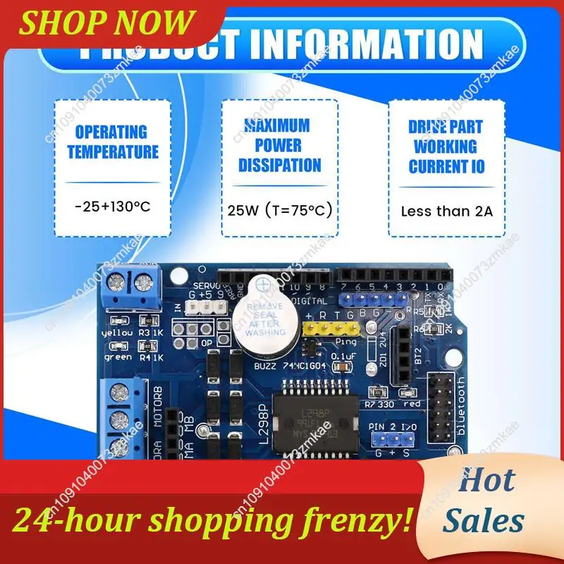 Täglicher Verkauf 3X L298P DC Motor Drive Board Modul L298P DC Motor Drive Shield Board Modul 2A Dual H-Brücke 2-Wege für Arduino UNO