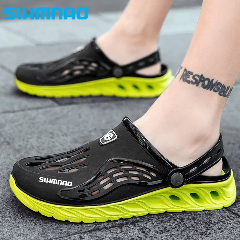 2024Summer Fishing Beach Sandals Anti slip Fishing Breathable Men\'s EVA Clogs Slimno Sandals Fashion Garden Work Hole Shoes 2024