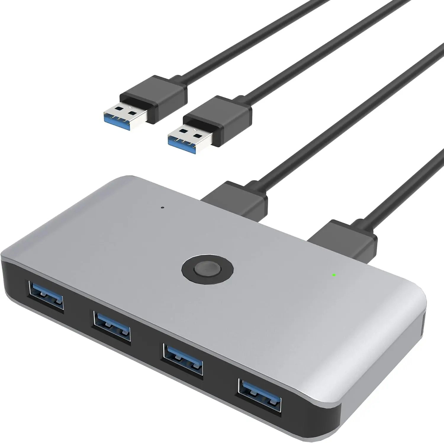 USB 3.0 Switcher Selector 2 Computers Sharing 4 Devices KVM Switch Hub Adapter for Keyboard Mouse Printer for Mac/Windows/Linux